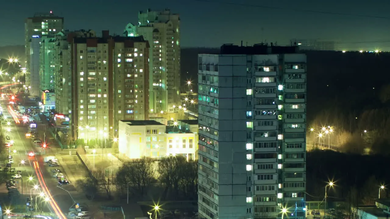 Timelapse of night life in big city