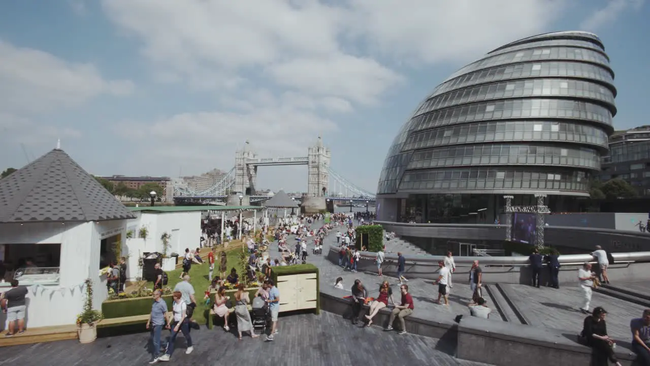 London- City Hall in the Summer with Tower Bridge in the background