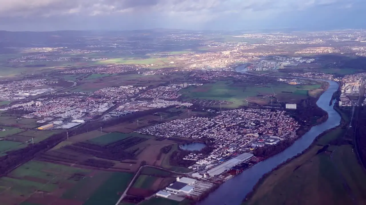 Bird's Eye View of Frankfurt am Main in Germany from the Skies