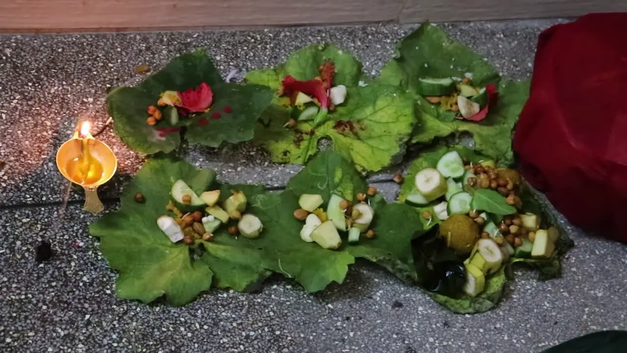 holy offerings on traditional rituals at home for children's wellbeing from different angle on the occasion of jitiya vrat or nirjala vrat in india