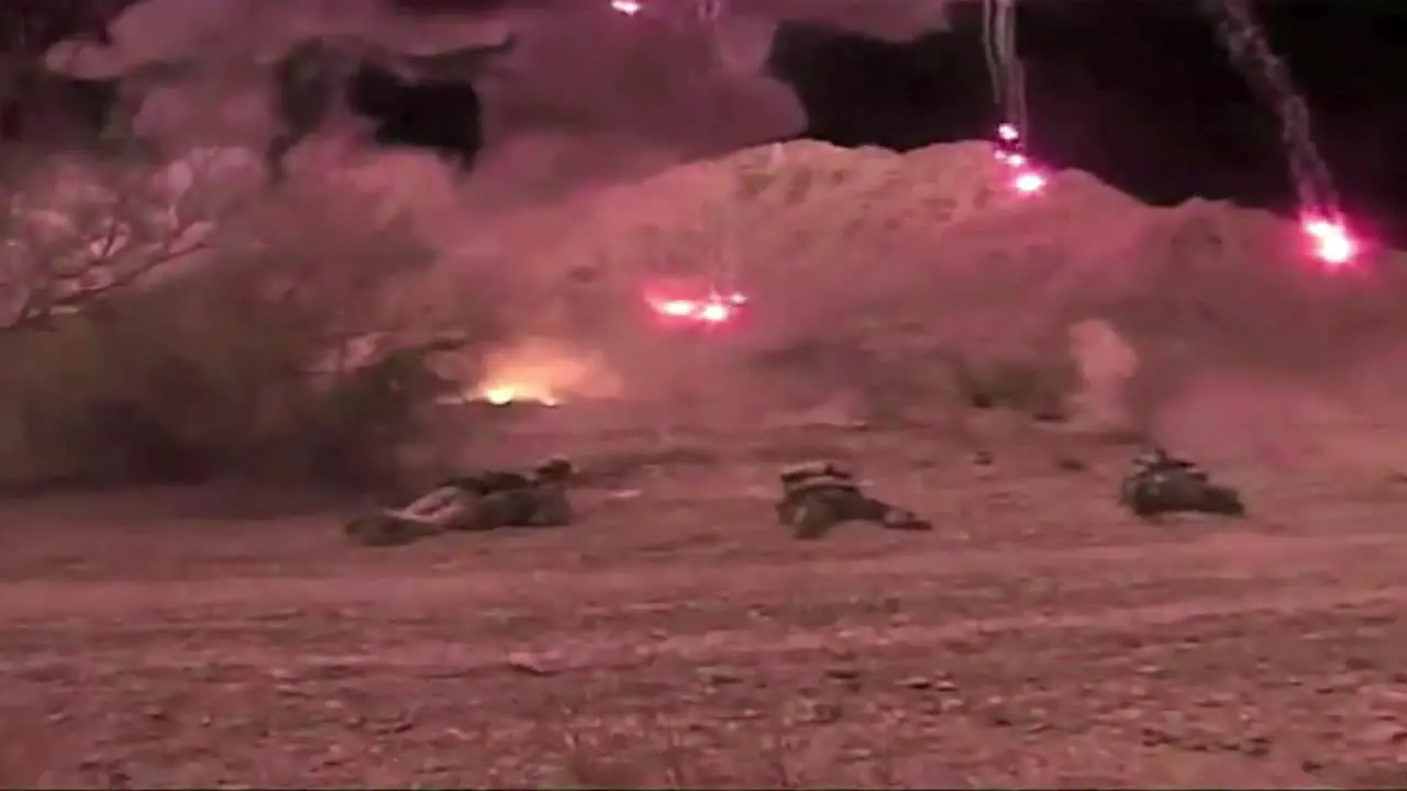 Infrared And Night Footage Of Navy Seals Train In Live Fire Combat Exercises With Grenades