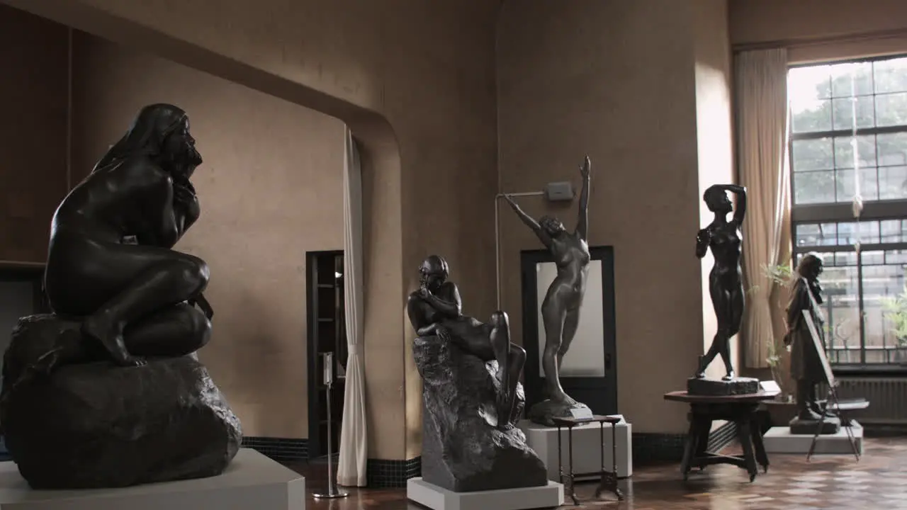 Art Gallery Full of Statue Sculptures in Tokyo Japan