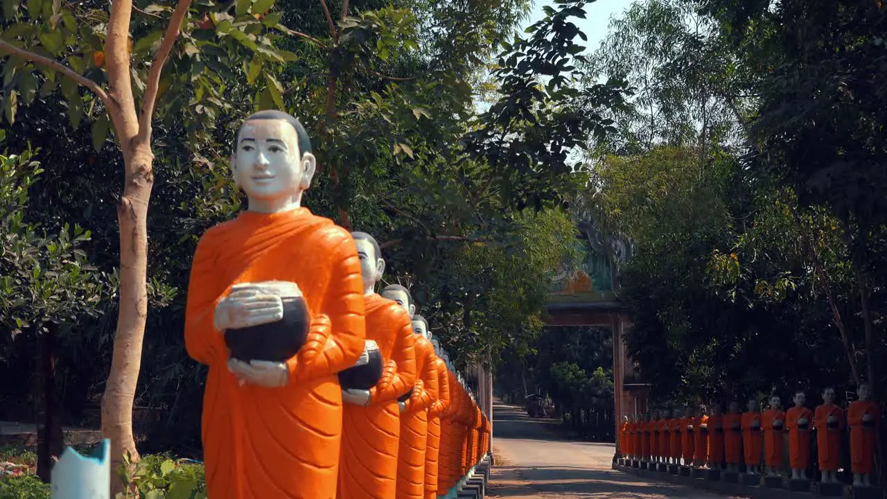 Close Shot of Monks Statues on Monk Bridge