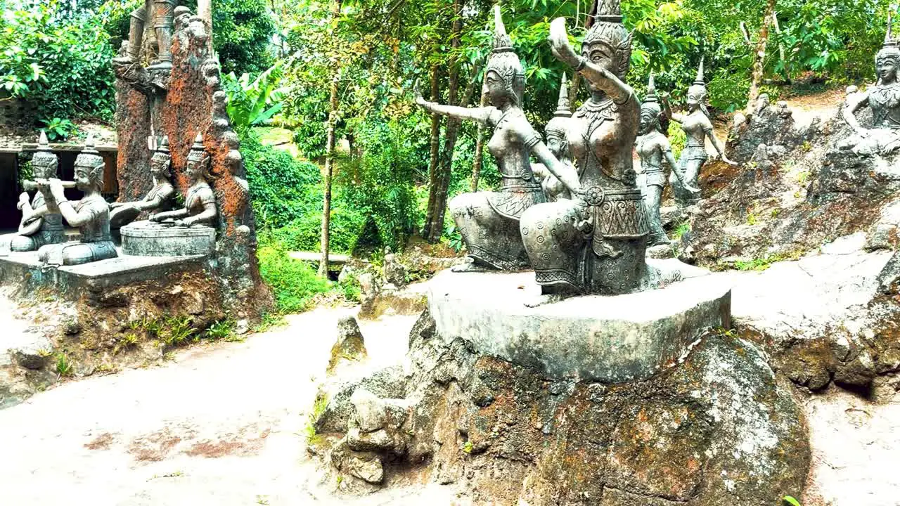 Amphitheater of Deities statues in Buddha Magic Garden or Secret Buddha Garden