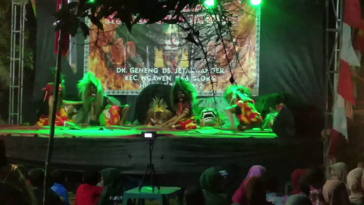 Blora's typical barongan show at night