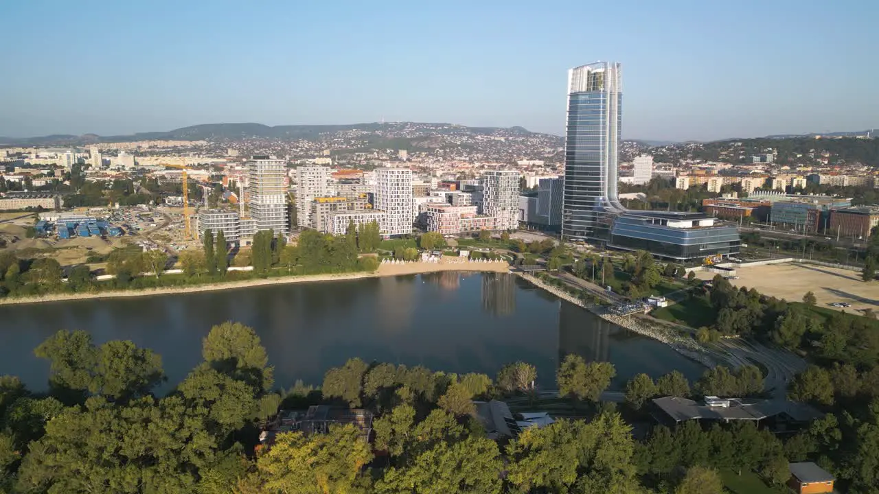 MOL Campus in Budapest's Financial District Cinematic Establishing Shot