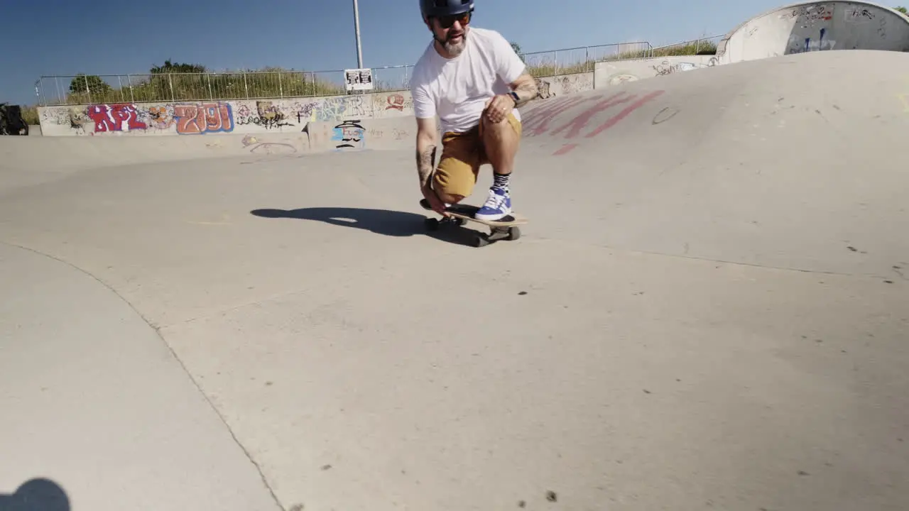 Epic Skate Park Session Elderly Man Riding a Surf Skate in Germany