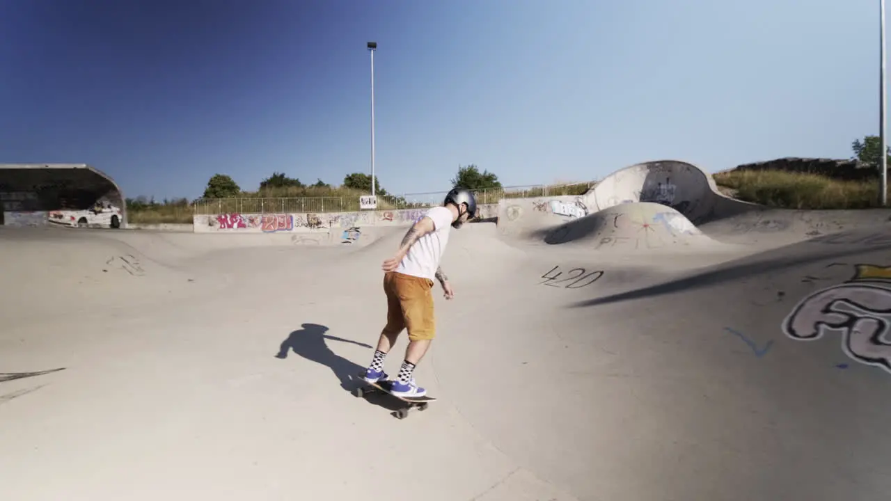 German Skateboarding Culture Senior Athlete Riding a Surf Skate