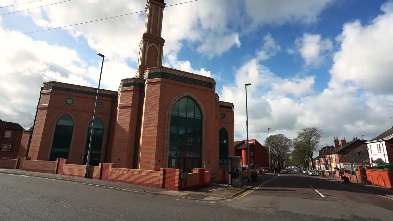 Aerial view of Gilani Noor Mosque in Longton Stoke on Trent Staffordshire the new Mosque being built for the growing muslim community