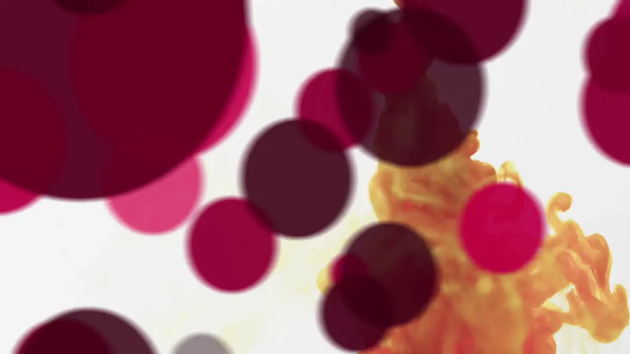 Animation of shapes and spots moving on white background