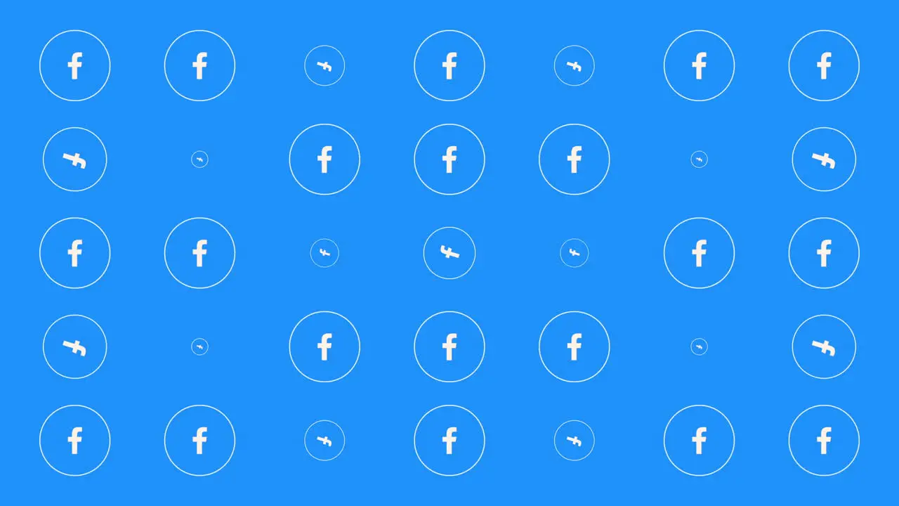 Motion icons of Facebook social network on simple background 7