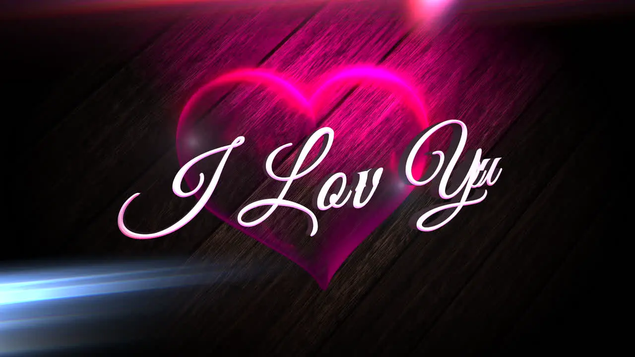 I Love you text and motion romantic heart on Valentines day