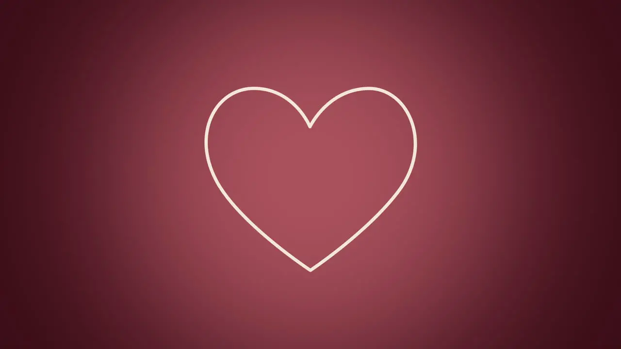 Animated closeup romantic red heart with arrow on Valentines day background