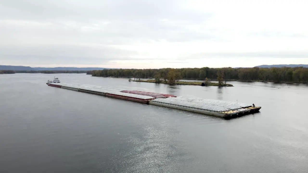 Large cargo barge on the Mississippi River-3