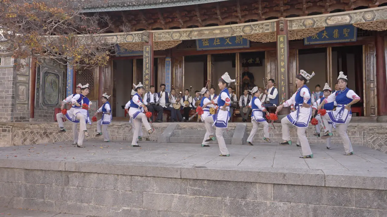 Bai Ethnic Minority Group Performing Music and Dance in Yunnan China