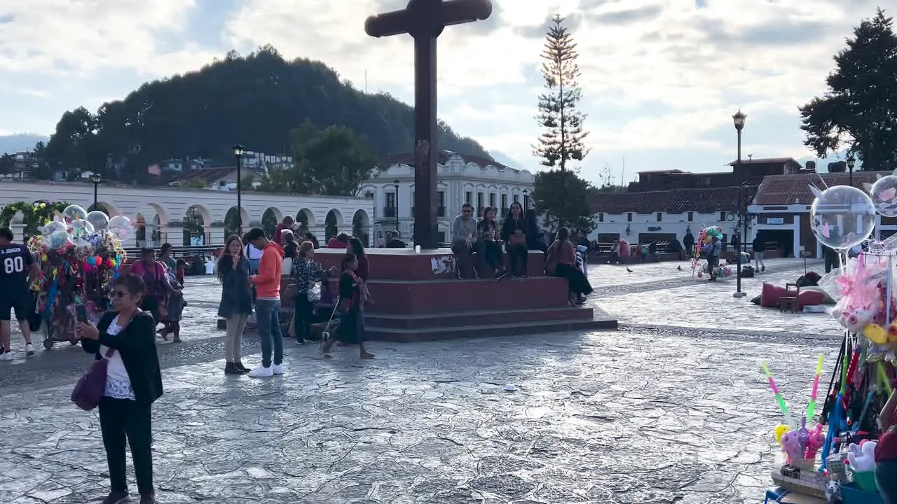 shot of san cristobal de las casas plaza at midday