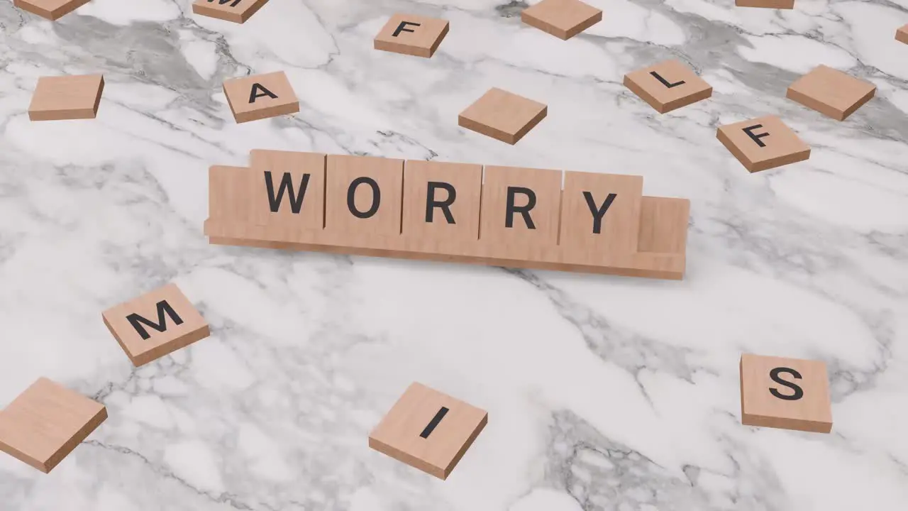 Worry word on scrabble