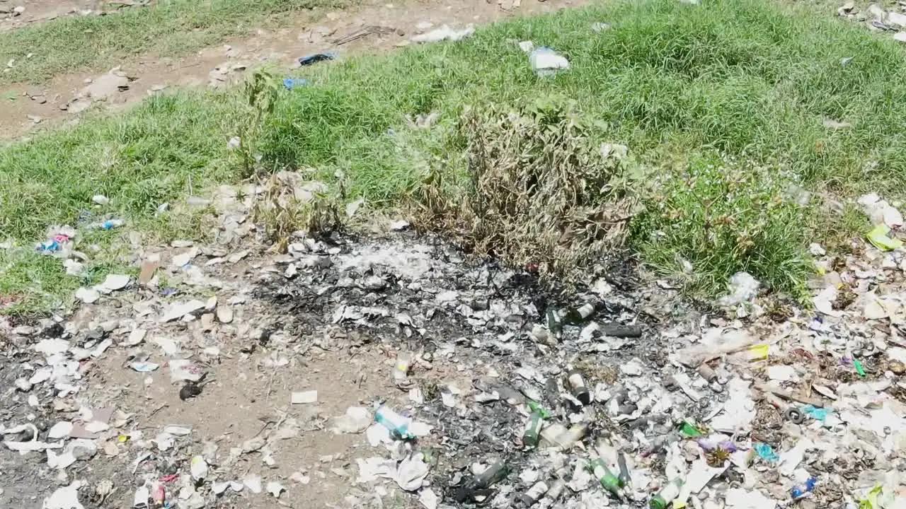 Natural waste pollution of the plastic bags