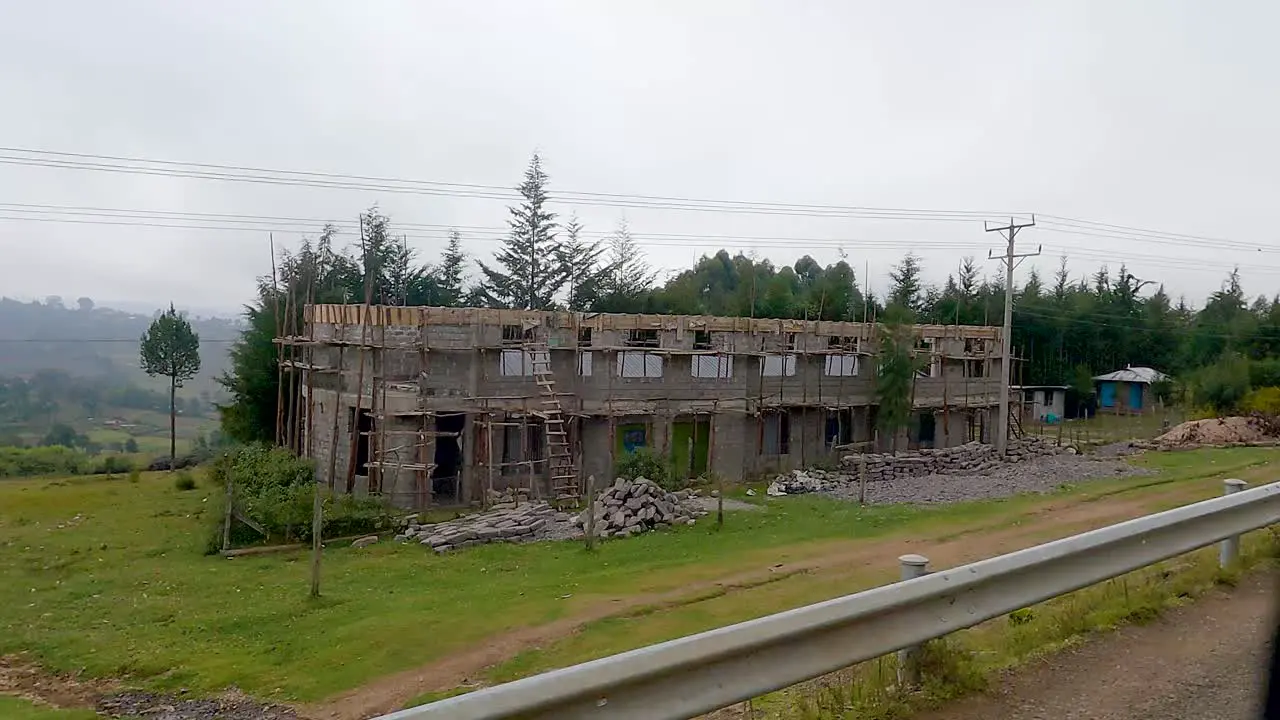 Unfinished Building At Construction Site Seen From The Road In Narok Kenya