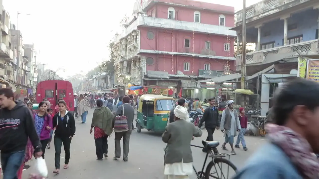 Delhi India January 30 2014 The busy streets of the capital city of India and the pollution in the air