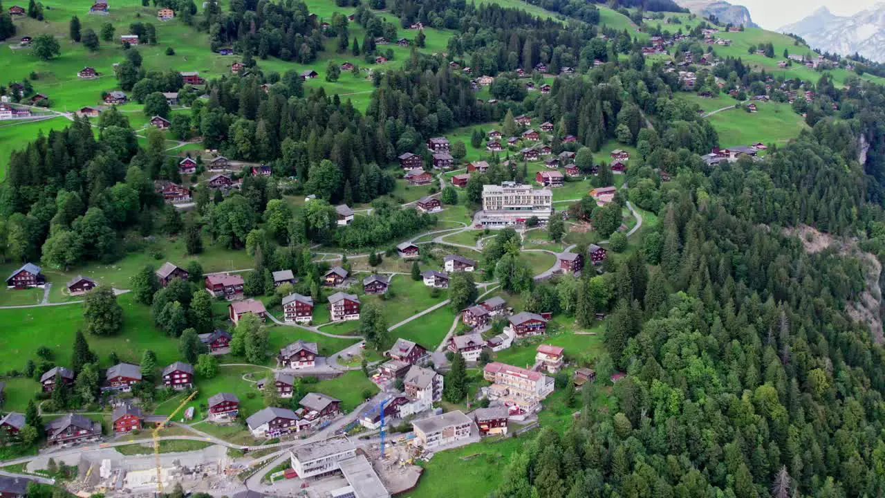 Braunwald Hotel Resort in Glarnerland Mountains Switzerland Aerial