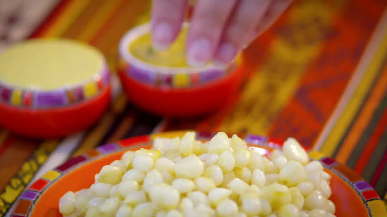 Sweetcorn cooked and hand