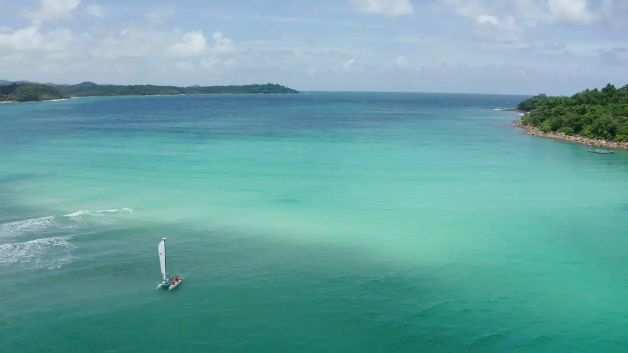 Aerial Drone Tropical Thailand Catamaran