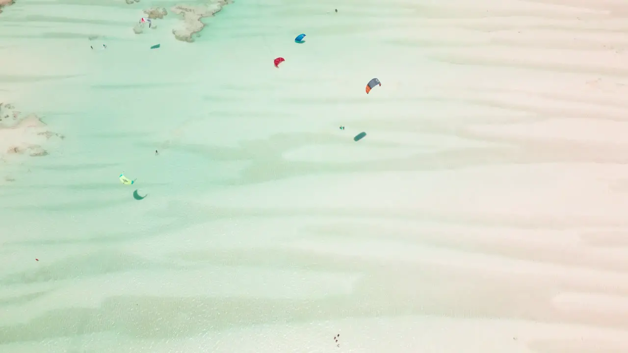 Boat and kites on the pristine Zanzibar shore