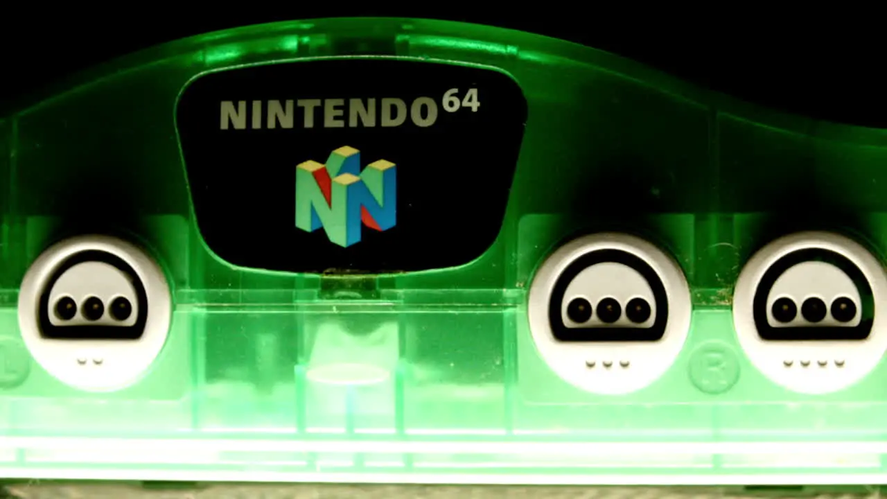 Front of Green Nintendo 64 Console SLIDE LEFT