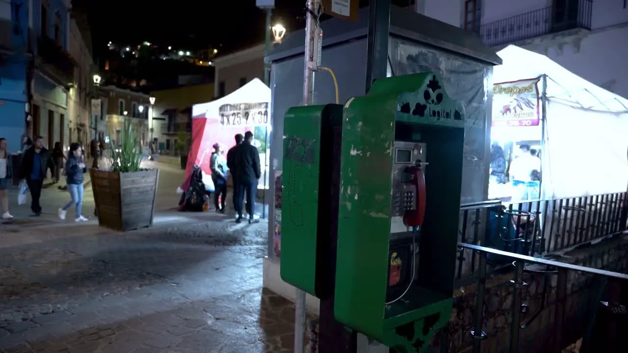 Old telephone booth in downtown