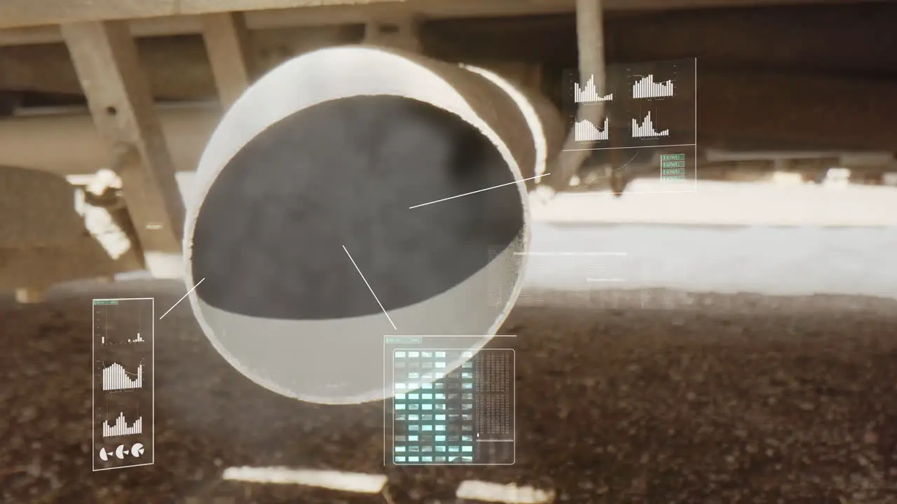 Smoke comes out old combustion engine exhaust digitally analyzed