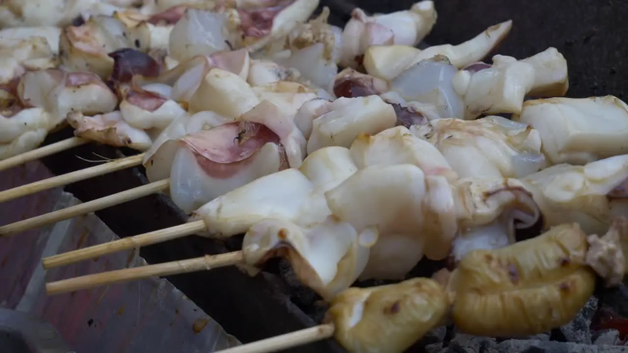 grill squid street food seafood