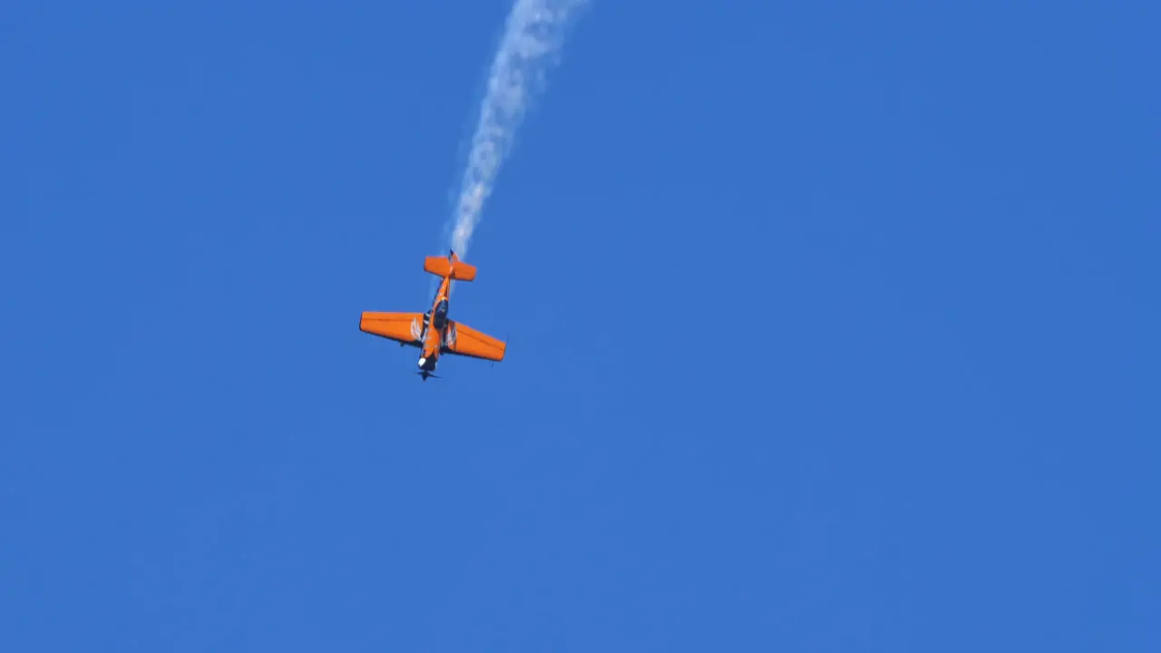 Thiene Vicenza Italy- October 16th 2021 The Sukhoi Su-31 maneuvering in the blue sky