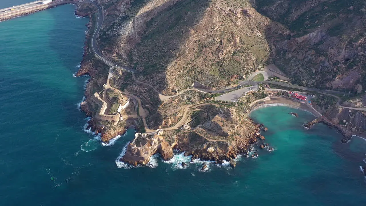 Fortress Complementary Santa Ana battery aerial view Cartagena bay coastline