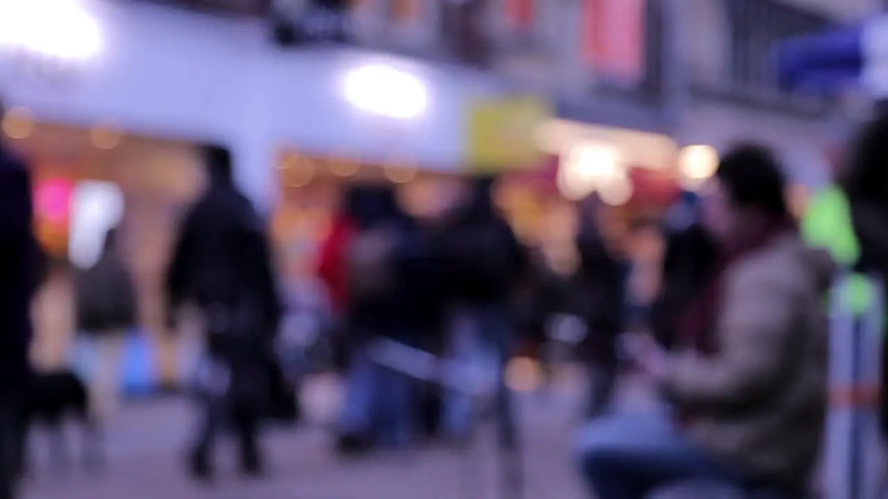 Man Busking in Oxford UK Blurred