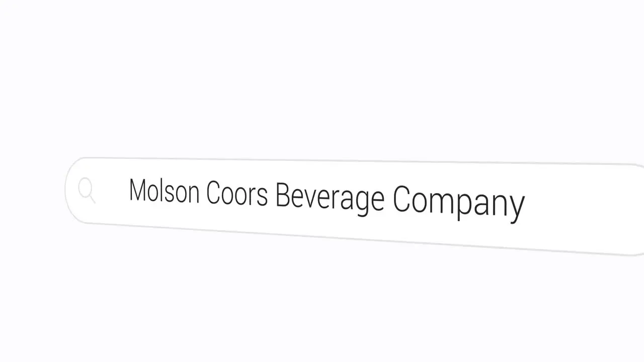 Typing Molson Coors Beverage Company on the Search Engine