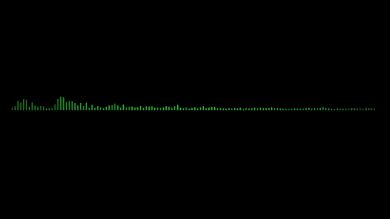 Audio spectrum green single side waveform animation a sound waveform with alpha channel