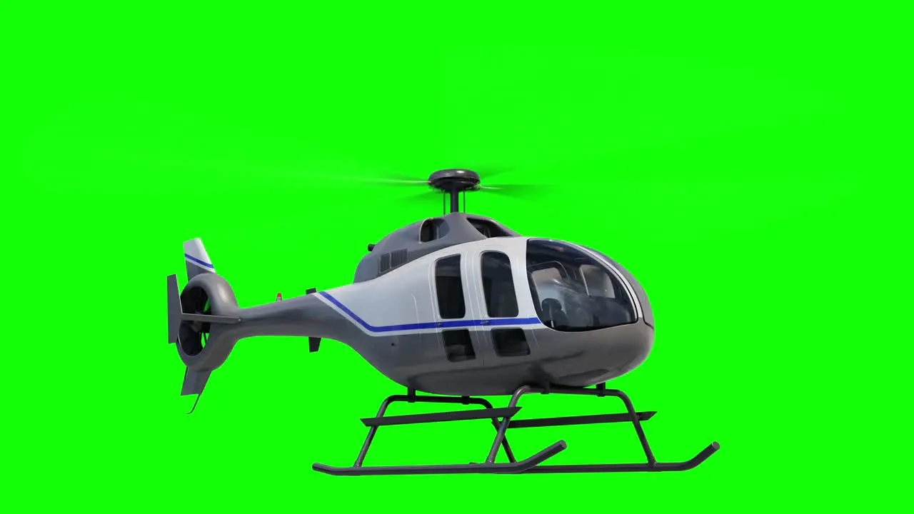 Static Helicopter in 4K on Green Screen With Alpha Matte