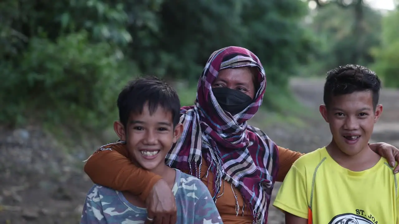 Asian Muslim Happy Family Refugee