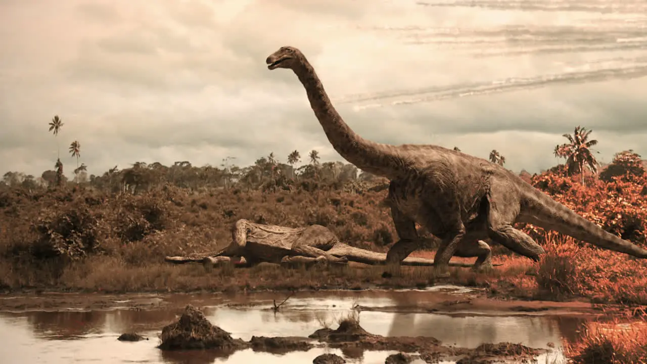 Sauropods Die from the heat blast of a meteor impact