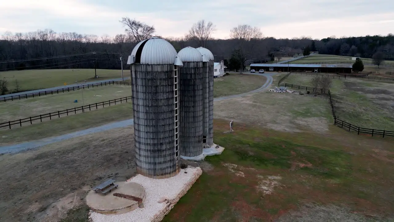 Farm Silos on farm land in Clemmons North Carolina