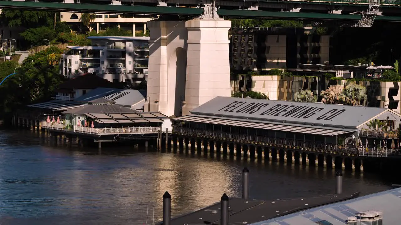 View of Howard Smith Wharf in Brisbane City from Wilson Outlook Reserve New Farm