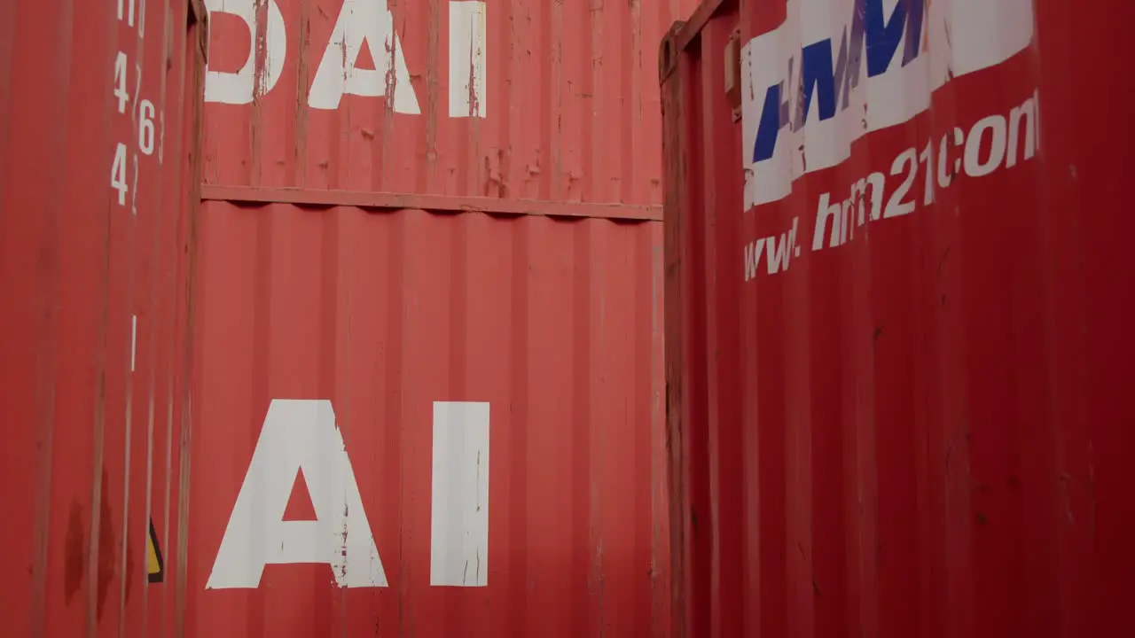 Close up of containers at Le Havre Port France