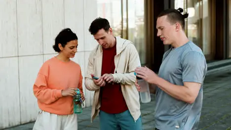 Friends talking on the street