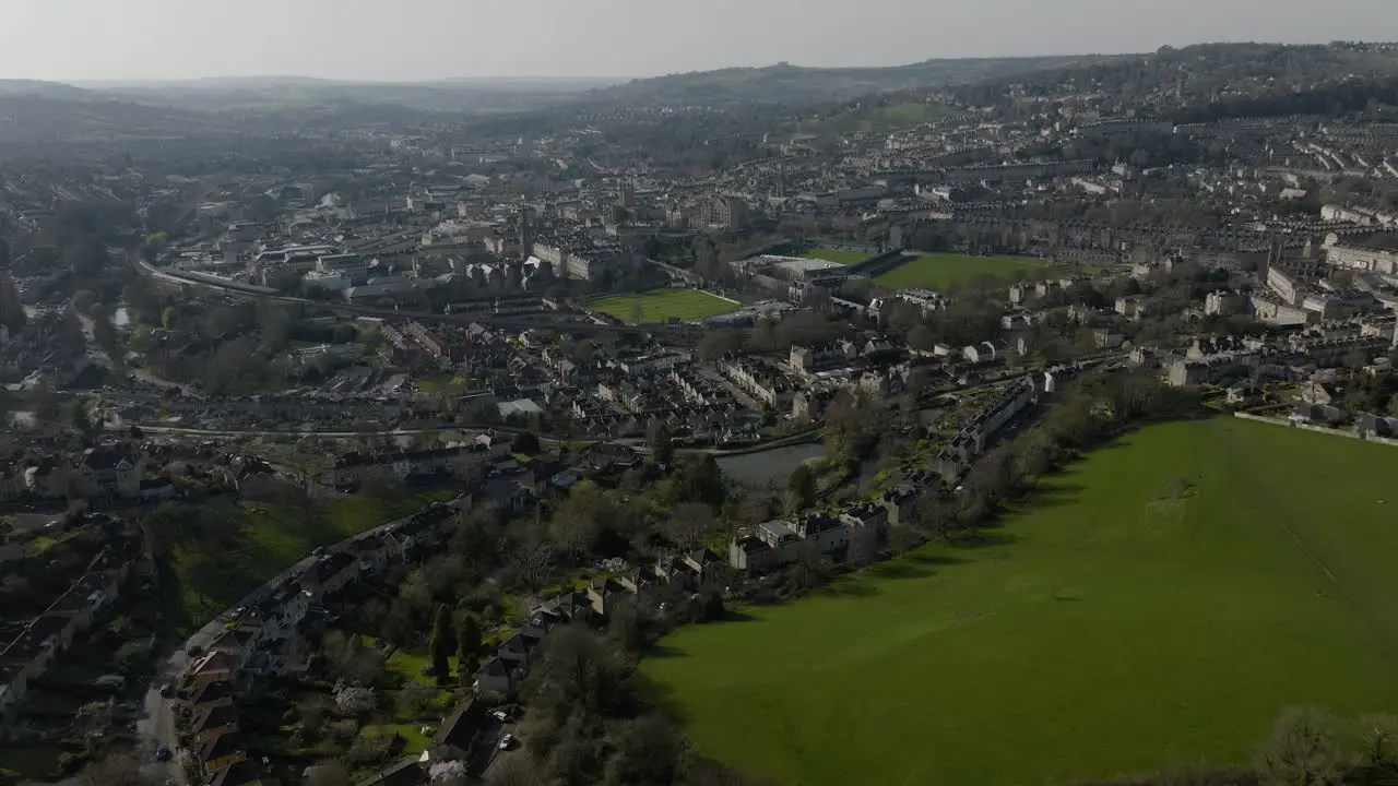 Bath UK Historic City Aerial View Winter-Spring Season