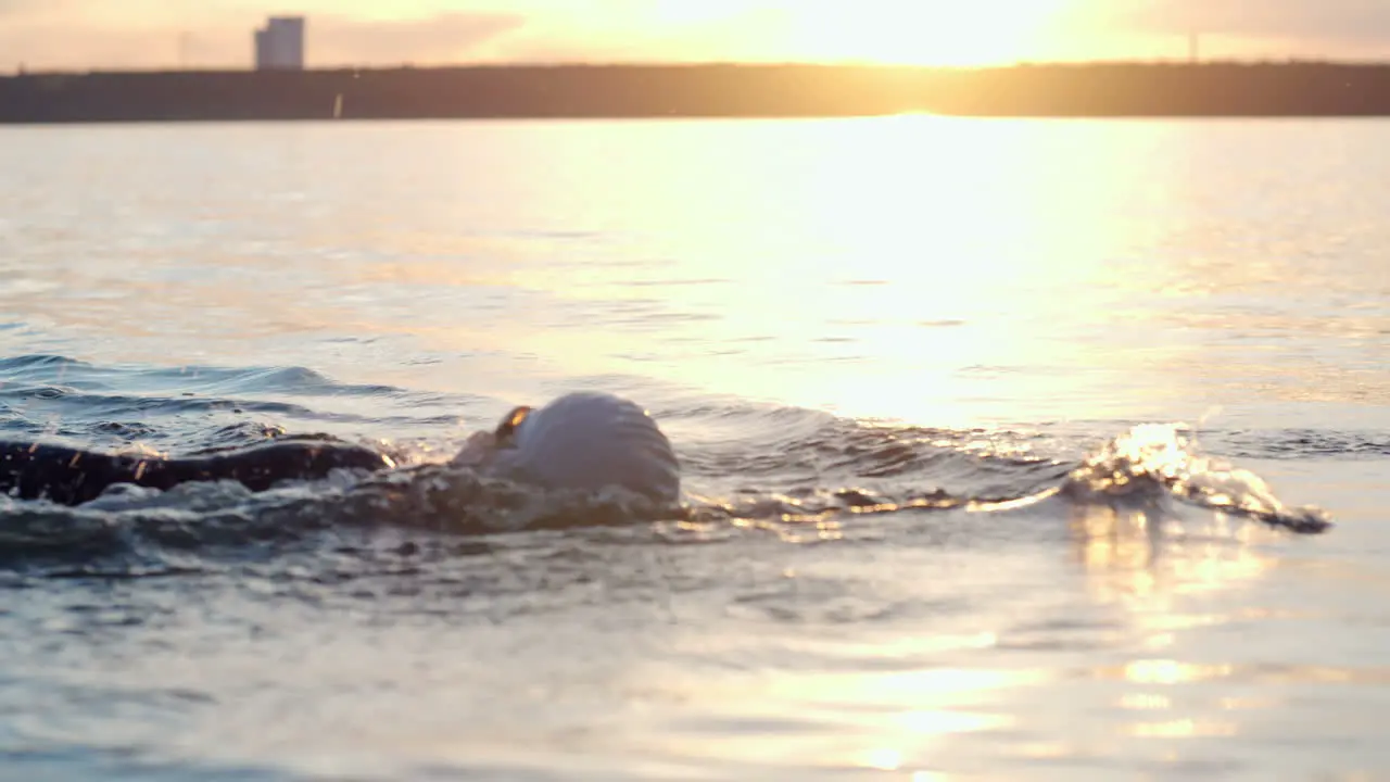 Woman Dressed In Wetsuit And Swimming Cap 2