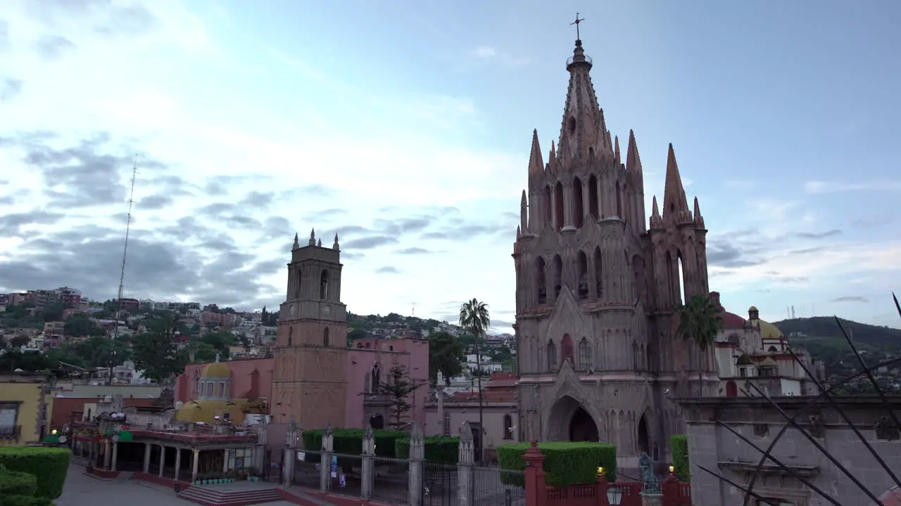 Cloudy morning sunrise in San Miguel de Allende Guanajuato Mexico Parroquia de San Miguel Arcángel clouds background