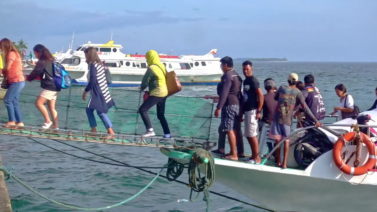 Disembarking at Surigao City Boulevard in the Philippines after a short ferry trip from Dinagat Island