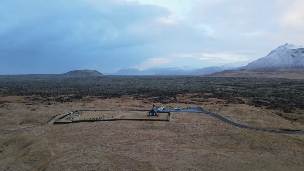 Budakirkja Church aerial shot Iceland-2