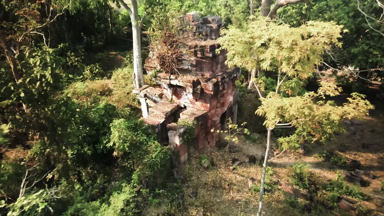 Forgotten temples Cambodia Phnea Kol Temple drone fly out